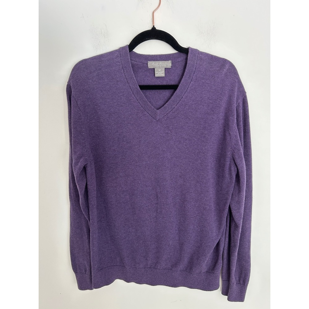 Daniel Cremieux Signature Collection Purple Supima Cotton V-Neck Sweater Mens M